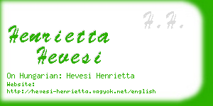 henrietta hevesi business card